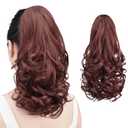 Auburn Ponytail Extension,22" Clip in Ponytail for Women Short Ponytail Hair Extension Synthetic Heat Friendly Fiber for Girls