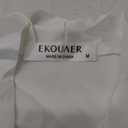 Ekouaer Sleepwear Women's Satin Nightgown with Robes Set 2 Piece Sexy Lace Cami Nightwear (Medium, White)