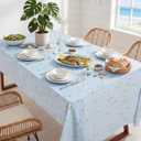 2 x Chumia 6 Pcs Blue Coastal Tablecloth, 54 x 108 Inches, Rectangle Coastal