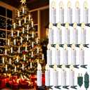 Hohean 20 Pcs C7 LED Bulbs Clip on Candles for Christmas Trees, Pcs Large Flameless Candle Lights, Warm White C7 LED Taper Candle String Lights for Holiday Wedding Party Decoration