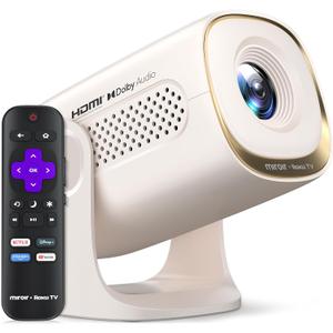 Miroir Roku TV Smart Projector with WiFi and Bluetooth, 150 ANSI, Dolby Audio, 270° Rotatable Stand, Auto Keystone & Zoom — Portable Mini Outdoor Movie Projector with Roku Streaming Built-in