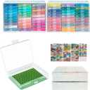 YBUTVY Diamond Art Trays with Lids, 60PCS Diamond Painting Trays with Lids Diamond Art Storage, Diamond Painting Accessories for Beads (2 Packs)