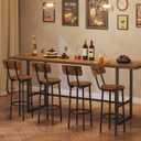 HOOBRO Bar Stools,Set of 2 Round Bar Chairs with Back,25.2" Bar Chairs for Kitchen Island, Dining Room,Counter Height Bar Stools, Easy to Assemble, Rustic Brown and Black BF32BY01G2, 12.6"d X 12.6"w X 36.6"h