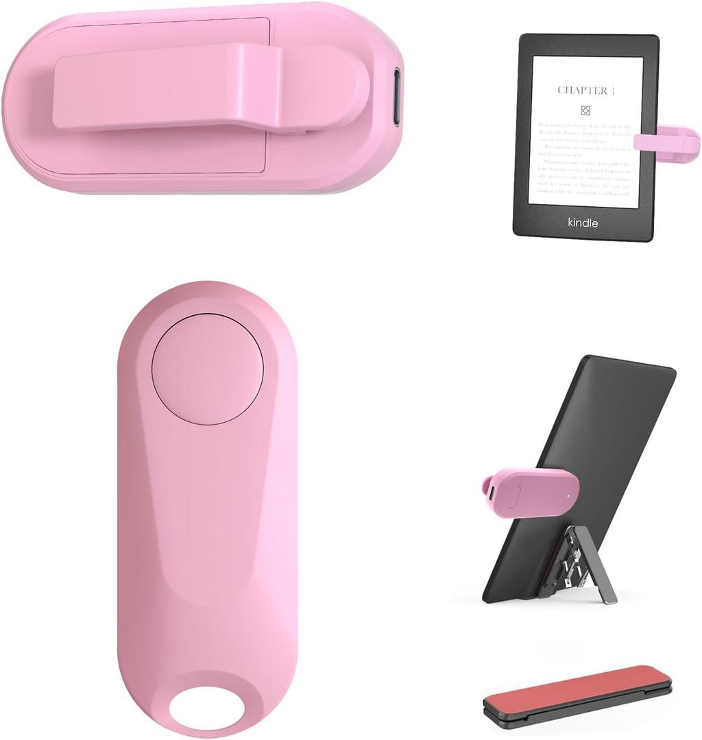 Page Turner Remote with Stand for Kindle, Clicker Page Turner for Kindle Paperwhite Kobo eReaders Reading Accessories and Non-Bluetooth Touchable Devices