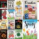 Seasonal Garden Flags Set of 12 Double Sided 28 x 40 Inch Yard Flags, Large House Flags for Outside, Fall Winter Halloween Christmas Outdoor Flags, Holiday Garden Flags for All Seasons