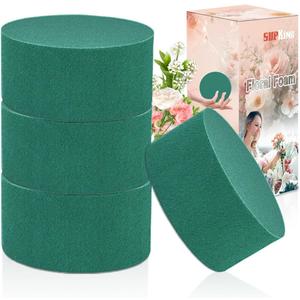 4Pcs Floral Foam Round SUPKING 3.15" Small Green Wet Dry Flower Foam Blocks Florist Plant Foam for Artificial and Fresh Flower Arrangement