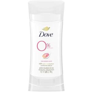 Dove 0% Aluminum Deodorant Stick Non irritating for Underarm Care Rose Petals Kindest, 2.6 Oz