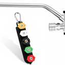 Foam Cannon Dual Connector Accessory, Pressure Washer Double Tip Attachment for Soap Cannon, 7 Pressure Washer Sprayer Nozzles, 1/4" Quick Connect, 4200 PSI