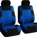 FH Group Car Seat Covers Front Set Premium Cloth -Covers for Low Back Car Seat with Removable Headrest,Universal Fit,Automotive SeatCover,Airbag Compatible Car SeatCover for SUV,Sedan,Van Blue