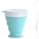 Silicone Retractable Folding Water Cup 200ml Pack of 1 Telescopic Collapsible Outdoor Travel Mug Folding Cups Blue