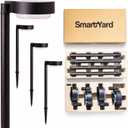 Solar Pathway Lights Outdoor - Pack of 4, 6 Lumens Warm White LED, Aluminum & Stainless Steel Weather-Resistant Outdoor Solar Lights for Yard, Garden, Walkway Lighting - Easy Stake Installation