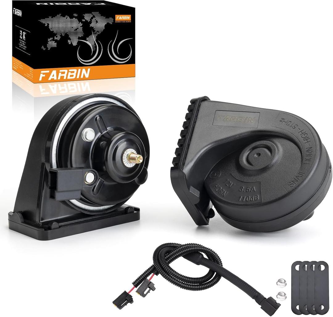 FARBIN Car Horn Compatible with Toyota/Lexus/Subaru 12V Waterproof Auto Horns Loud with 1 to 2 horn plug for toyota (Toyota horn with 1 to 2 Converter Wiring)