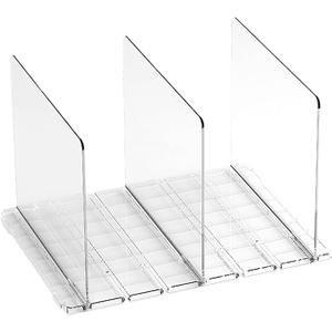 Adjustable Shelf Divider | Clear Purse Organizer for Closet/Handbags/Books | Plastic Storage Organizer for Bedroom & Office |12.99"D x 9.84"W x 0.79"H