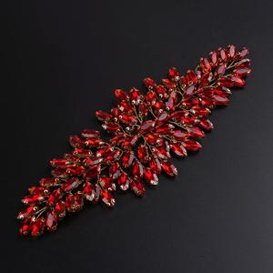 JWICOS Bridal Headband Crystal Wedding Hair Vine - Headpieces for Bride & Girls (Red)