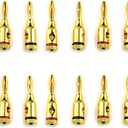 XINGYHENG 10 Pairs Open Screw Banana Plugs Connectors for Speaker Cable (Alloy and 24K Gold Plated)