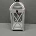 HD Designs Small Metal & Wood Lantern - White - 20 in