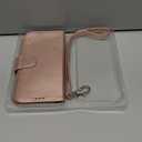 Arae Compatible with iPhone 17 Case Wallet with Card Holder, Wristlet Strap Wallet Flip Cover for iPhone 17 6.3 inch Men/Women, RFID Blocking, Kickstand, Rose Gold