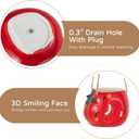 Cute Plant Pot - Funny Hanging Planter Gardening Gifts for Plant Lovers Women Mother House Warming - Smiley Red Planter for Indoor Outdoor