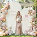 7.2FT 6FT Arch Backdrop Cover for Wedding, Set of 2 Stretchy Spandex Fitted Arch Stand Cover for Baby Shower, Birthday Party Decor, Chiara Backdrop Cover with Double-Sided Design(Ivory)