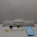 Linear Wall Drain 36, 304 Stainless Steel Side Drain w/Tiled Grate & Hair Strainer, Brushed Tiled Shower Drain for Bathroom, CUPC Certified (36")