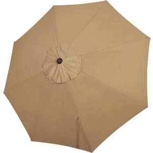Blissun 9ft Patio Umbrella Replacement Canopy, Market Umbrella Top, Outdoor Table Umbrella Canopy for 8 Ribs, Canopy Only (Tan)