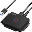 FIDECO SATA/IDE to USB 3.0 Adapter, Hard Drive Adapter Cable Converter for Universal 2.5/3.5 Inch IDE HDD, 2.5 Inch SSD, 5.25-Inch DVD/CD Drive