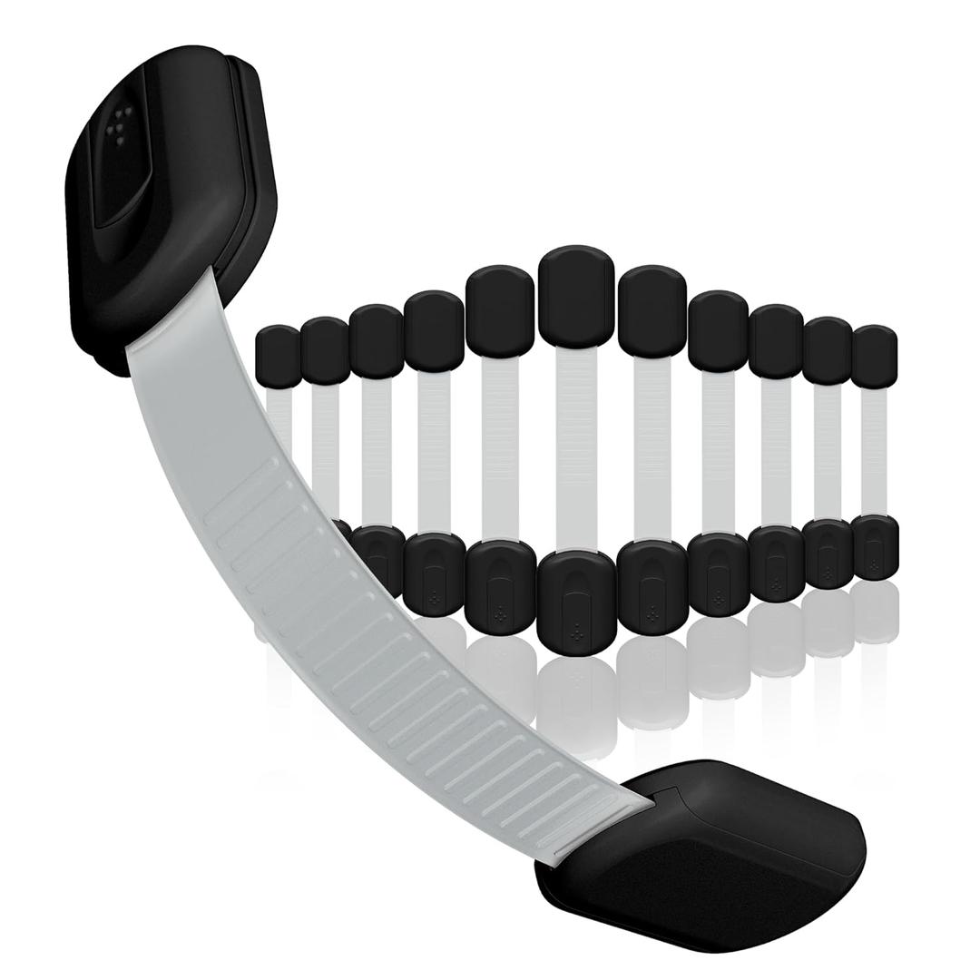 Baby Proofing Child Safety Locks (12 Pack) by Skyla Homes - The Safest, Quickest and Easiest 3M Adhesive Cabinet Latches, No Screws & Magnets, Multi-Purpose for Furniture, Kitchen, Ovens, Toilet Seats (Black)