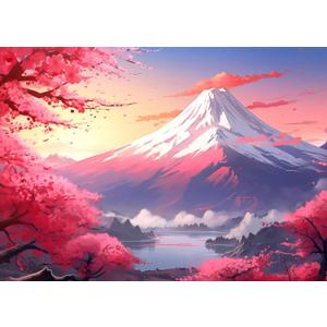 Iceberg Sakura Jigsaw Puzzle - Cherry Blossom & Mount Fuji Oil Painting - 1000 Pieces for Adults