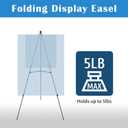 Falling in Art Display Easel Stand, 6 Pack 63" Instant Adjustable Poster Easel, Easy Folding Portable Tripod Stand for Signs, Posters, Wedding, Holds 5 lbs