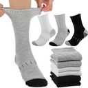 Kifmurase 3 Pairs Diabetic Socks for Men, Crew Diabetic Neuropathy Sock, Non Binding Loose Wide Top Crew Socks Seamless Diabetics Sock for Patients With Edema and Neuropathy (Large 9-12)