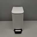 TIPGO Slim Bathroom Trash Can with Lid Soft Close, Step Pedal, 6 Liter / 1.6 Gallon Stainless Steel Trash Bin, Small Garbage Cans for Bedroom, Office, Kitchen (White)
