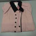 Women's Pink Mid Long Peacoat 2025 Fall Winter Double Breasted Lapel Neck Peacoat Jacket Outwear with Pocket (Large)