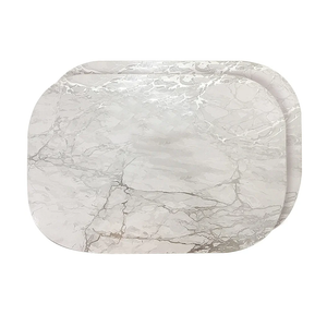 Dainty Home Silver Marble Oval Cork Placemats - Heat Resistant Placemats, Non-Slip, Easy Clean Placemats for Elegant Dining - 12"x18" Set of 2 - Perfect for Stylish, Modern Homes