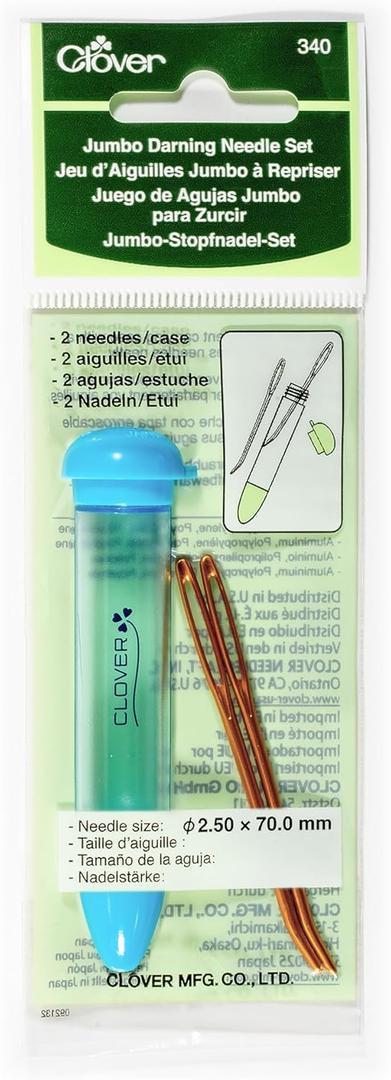 Clover Chibi with Jumbo darning Needle Set, 6.2" Height x 2.1" Length x 0.8" Width, Multicolor