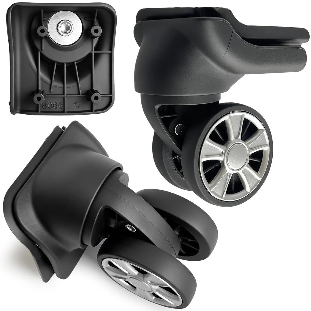 NUOZE Duel Spinner Luggage Wheels Replacement for Suitcase, Wheels Parts Roller Suitcase Tourister Travel Trunk Caster Luggage Replacement Kit (H330 - 2 Pcs)