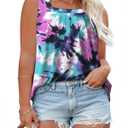 Plus Size Shirts for Women Fashion Sleeveless Tops Summer Square Neck Tank Comfy Pleated Tunics YH011 2XL (XXL)