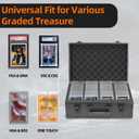 HESTECH 140+ Graded Card Storage Box, 4 Row Graded Card Case,Slab Case Includes 4 Foam Inserts,Sports Card Case Fits PSA,CSG,GMA,HGA,Sports Cards and Toploaders
