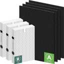 HPA300 HEPA Filter Replacement for Honeywell HPA300 Series Air Purifiers HPA300, HPA300VP, HPA304, HPA3300, Replace HRF-R3 (3 Ture HEPA R Replacement Filter + 4 Activated Carbon Pre-Filter) by Funmit