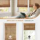 LazBlinds Cordless Bamboo Roman Shades, Light Filtering Window Treatment, Roll Up Bamboo Blinds for Windows, 45'' W x 60'' H