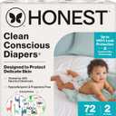 The Honest Company Comfort Dry Disposable Daytime Diapers for Sensitive Skin, Hypoallergenic, Fragrance-Free, Multi-Colored Giraffes + Barnyard Babies, Club Box, Size 2 (12-18 lbs), 72 Count