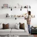 Floating Shelves, 24 In Bookshelves for Room Wall, Shelves on Wall (White)