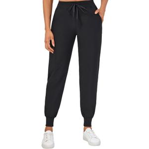 Naivlizer Scrub Pants for Women Jogger Pants Medical Uniform with 5 Pockets (Medium, Black)