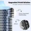 Farery 2.4" Thermal Brush, Large Barrel Heated Round Brush with Triple PTC & 5 Heat Settings (280-420F), Lightweight Dual Voltage for Voluminous Big Curls, Waves & Straightening Long Hair, Blue