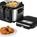 Pukomc Electric Deep Fryer with Basket,Adjustable Temperature Frying Pot for Home Use,Removable Lid and 2.5L Non-Stick Inner Pot & Easy to Clean