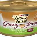 Purina Fancy Feast Gravy Lovers Salmon Feast Pate in Wet Cat Food Gravy - (Pack of 24) 3 oz. Cans, BBD 06/2028