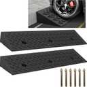 2 Pcs 3.9" Height Rubber Curb Ramp Threshold Ramps,3.9" H 38.5" L 9.5" W.Heavy Loading 3 Tons(6600 LB) Capacity,Car Slope for Driveway Dock Bike Vehicle Warehouse Motorcycle (3.9" H)