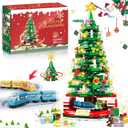 Christmas Tree Building Set for Kids, Christmas Tree 2025 Collectible Holiday Building Block Home Decor, Ornaments for Boys, Girls and Adults, 888Pcs, Deep Green