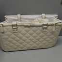 MOMCANDO Diaper Bag Tote with Dividers, Zipper, Top Cover and Strap, Larger Size with insulated storage bag - Beige