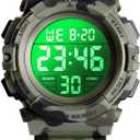 cofuo Kids Digital Watch for Boys Girls, Boys Watches Ages 3-17,Sport Outdoor Watch for Kid, 50M Waterproof Analog Multifunctional Chronograph LED Alarm Stopwatch Silicone Band, Kids Gift