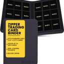 bindrz 9 Pocket Zipper Binder for 360 Sleeved Trading Cards - Side Loading Pockets Album - Archival Safe Material and Compatible with TCG MTG and Sports Collectibles (Black)